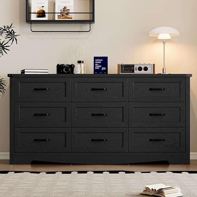 9-Drawer Dresser for Bedroom, Modern Wooden Chest of Drawers - Image 3