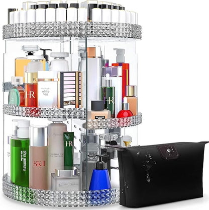 Awenia Makeup Organizer 360-Degree Rotating Plus Size, Adjustable Makeup Storage by Awenia