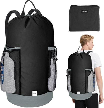 BALEINE 120L Laundry Bag Backpack, 900D Oxford Fabric Large Travel Laundry Bags by BALEINE