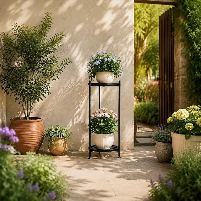 Plant Stand Indoor Outdoor, 2 Tier 30" Tall Metal Plant Stands, Heavy Duty - Image 7