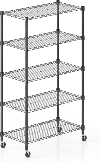 Himimi 5-Tier Heavy Duty Steel Wire Rack Storage Shelving, Adjustable Metal - Image 7