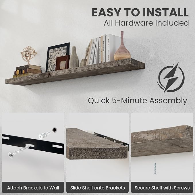 Solid Wood Floating Shelves - Image 5
