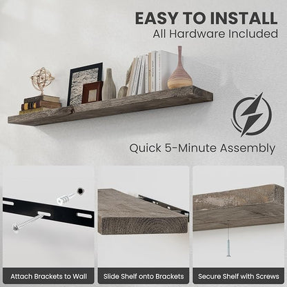 Solid Wood Floating Shelves - Image 5