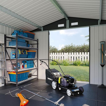 Aoxun 10x8 FT Shed with Floor Heavy-Duty Galvanized Steel Outdoor Storage Shed - Image 7