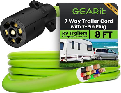 GEARit 7 Way Trailer Cord 7-Pin Plug Weatherproof Heavy Duty Wiring Harness by GEARit