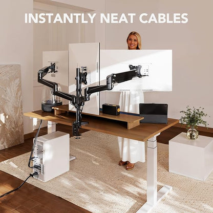 HUANUO Triple Monitor Mount for 17 to 32 inch Screens, Adjustment Triple - Image 6