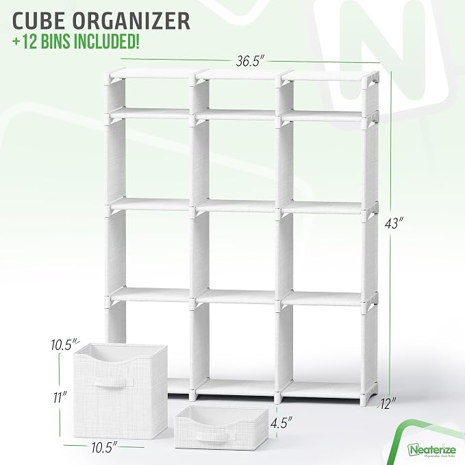 12 Cube Closet Organizers And Storage | Includes All Storage Cube Bins | Easy - Image 3