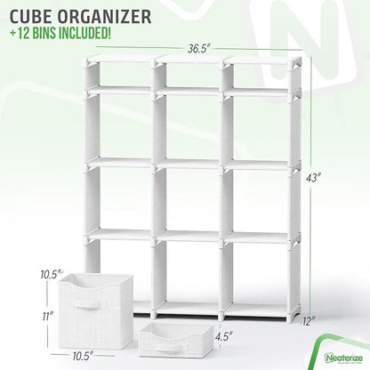 12 Cube Closet Organizers And Storage | Includes All Storage Cube Bins | Easy - Image 3