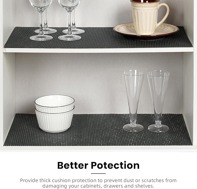 BAGAIL Non-Adhesive Shelf Liner, Thick Strong Grip Drawer Liners - Image 5