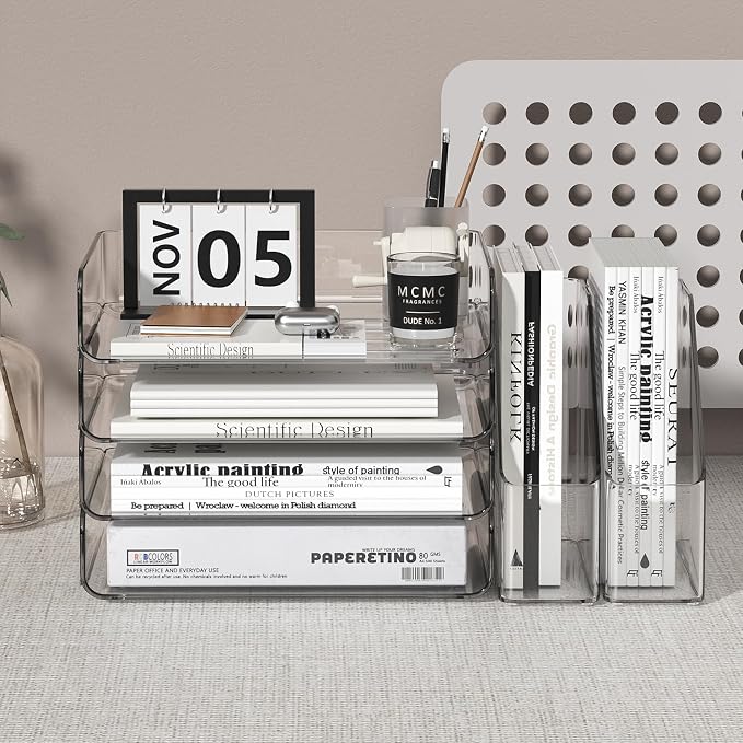 4-Tier Clear Acrylic Paper Tray Organizer - Image 4