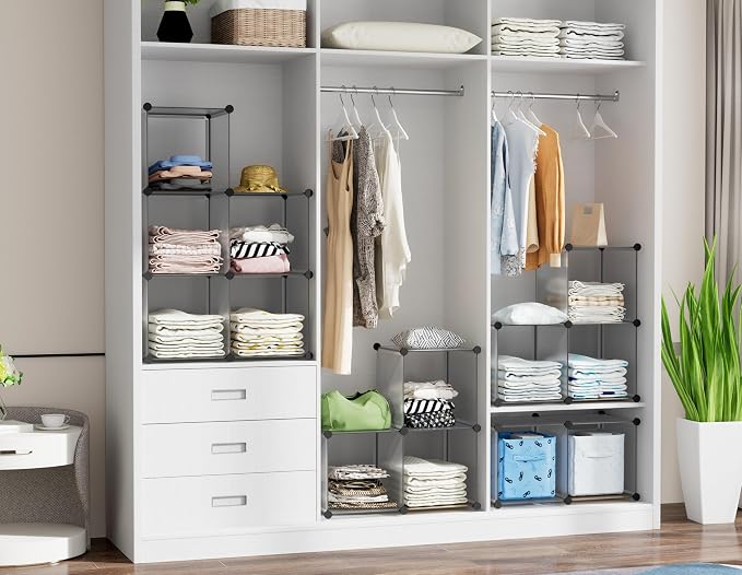 HOMIDEC 6 Light Grey Cube Storage Organizer, Modular Storage Shelf - Image 4