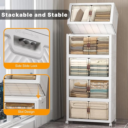 UAMFURI Stackable Storage Bins, 560QT Collapsible Drawers - Image 3