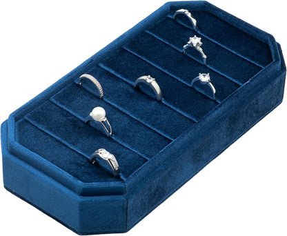 Velvet Ring Organizer Display Tray Jewelry Box Earring Holder Case - Image 3