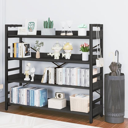 HCHQHS Bookshelf, Adjustable Industrial Bookcase, Vertical Tall Book Shelf - Image 7