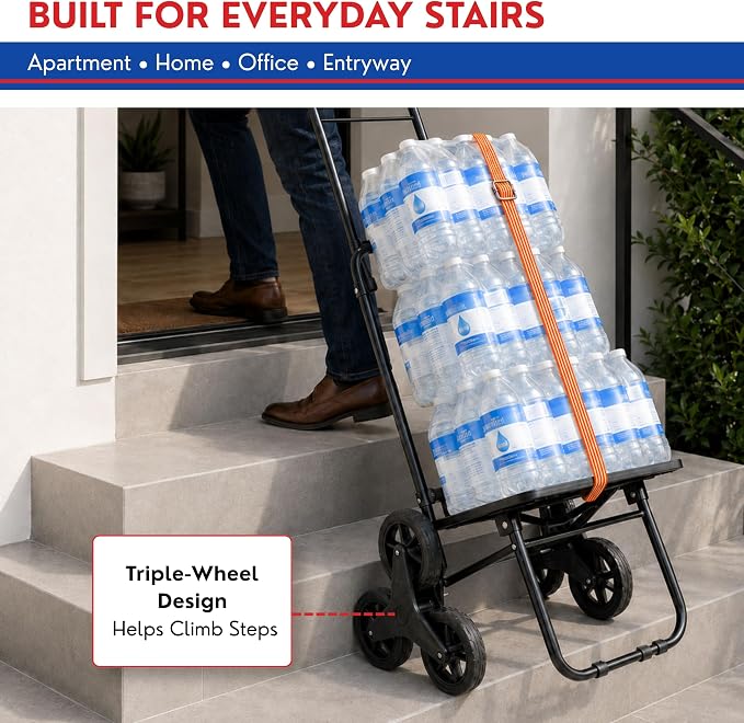 Shopping Cart, Super Loading Stair Climber 220 lbs Capacity, Grocery Foldable - Image 4