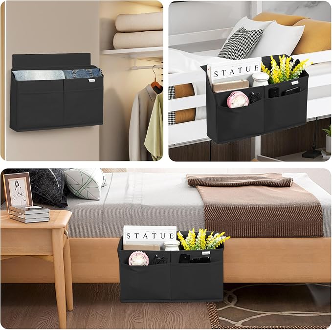 2 Pack Desk Side Hanging Organizer, Adhesive Storage Bag - Image 6