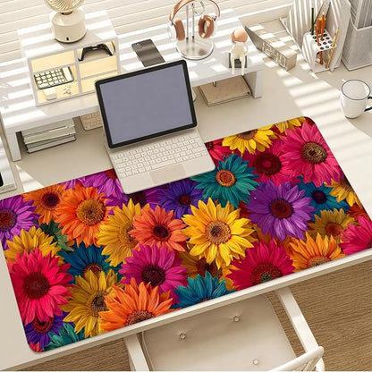 Colorful Floral Mouse Pad – Large Extended Desk Mat 35.43 x 15.75 in – Bright - Image 7
