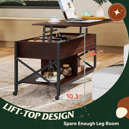 WLIVE Coffee Table, 41.3" Lift Top Coffee Table - Image 5