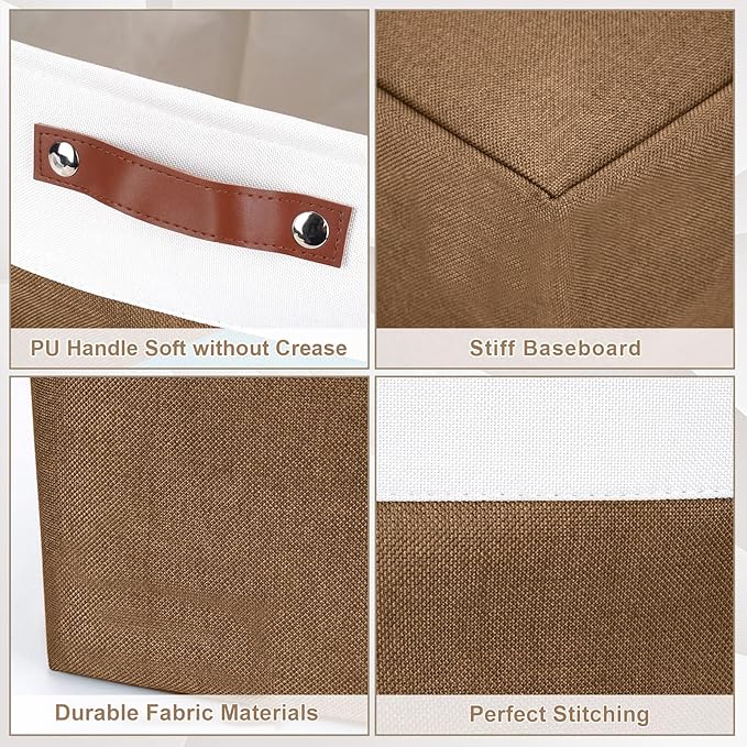 Collapsible Fabric Storage Cubes 11x11 Cube Storage Bins, 4 Pack Closet Baskets - Image 6