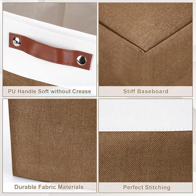 Bagnizer Large Fabric Storage Baskets | 50L Storage Bins, Decorative Linen - Image 5