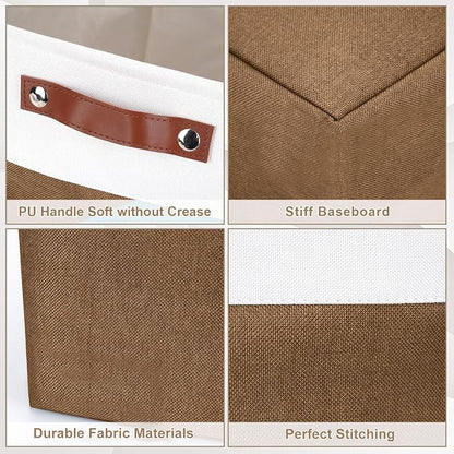 Bagnizer Large Fabric Storage Baskets | 50L Storage Bins, Decorative Linen - Image 5