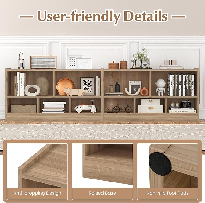 Giantex 5-Cube Bookcase, Freestanding 3-Tier Bookshelf - Image 5