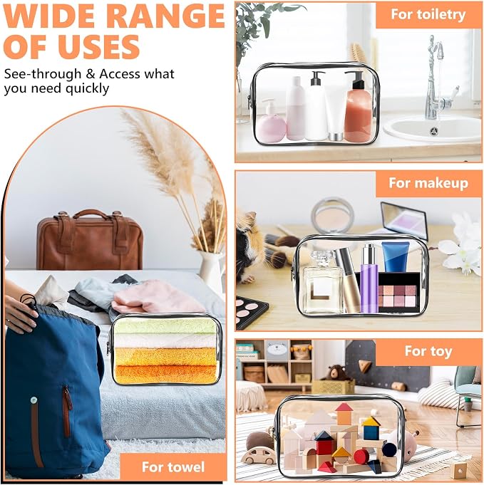 AURUZA Clear Makeup Bag, Portable Travel Toiletry Bags - Image 6