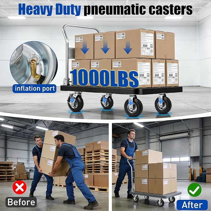 10 Inch Pneumatic Caster Wheels - Image 4