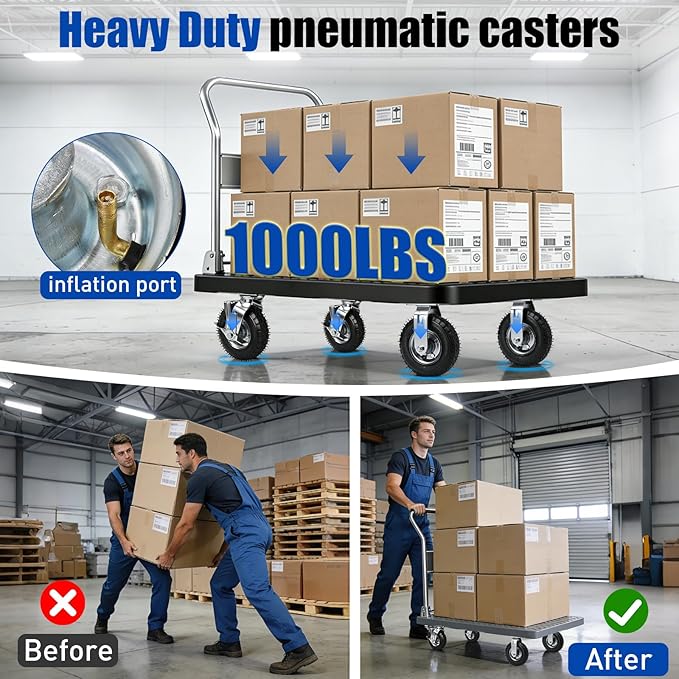 8 Inch Pneumatic Caster Wheels - Image 6