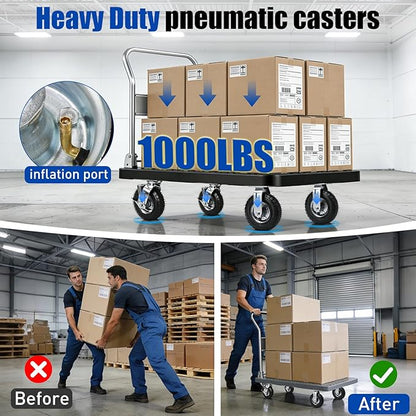 8 Inch Pneumatic Caster Wheels - Image 6