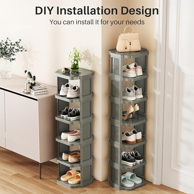 Kitstorack 5-Tier Vertical Plastic Shoe Rack, Freestanding Stackable Shoe - Image 3