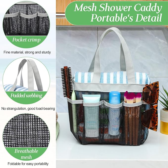 Hillban 4 Pcs Mesh Shower Caddy Portable Shower Caddy - Image 3