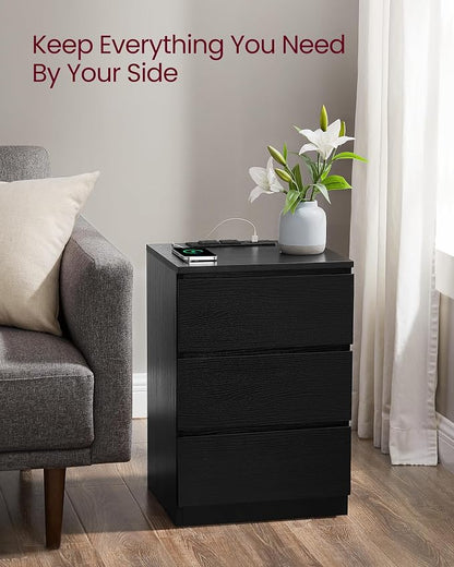VASAGLE Nightstand with Charging Station, 2 AC Outlets and 2 USB Ports - Image 8