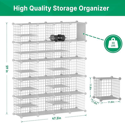 Wire Cube Storage Organizer, 20 Cubes Converted into 23 Cubes, Sturdy Metal - Image 4