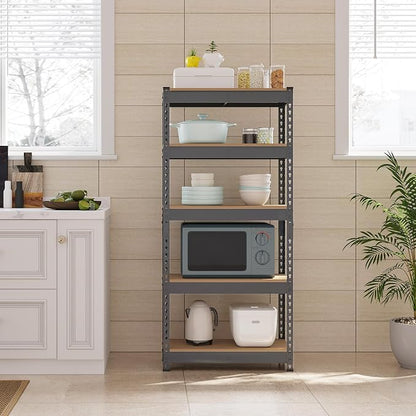 Topeakmart 4 PCS 5-Tier Utility Shelves, Metal Storage Shelves Garage Shelving - Image 9