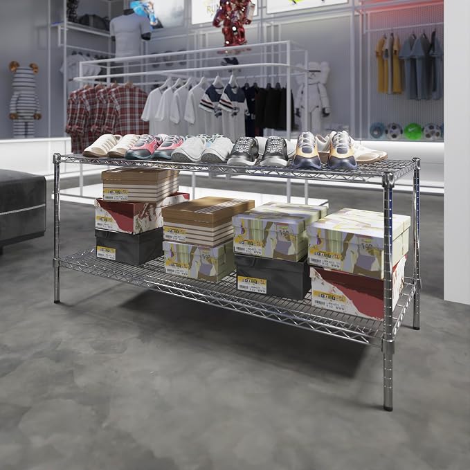 24" Deep x 60" Wide x 27" Height Wire Shelving Kit | 2-Tier | NSF Commercial - Image 2