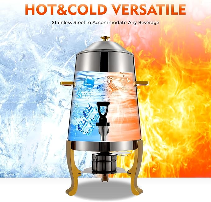 3.4 Gallon Stainless Steel Hot Beverage Dispenser, 13L Coffee Urn - Image 2