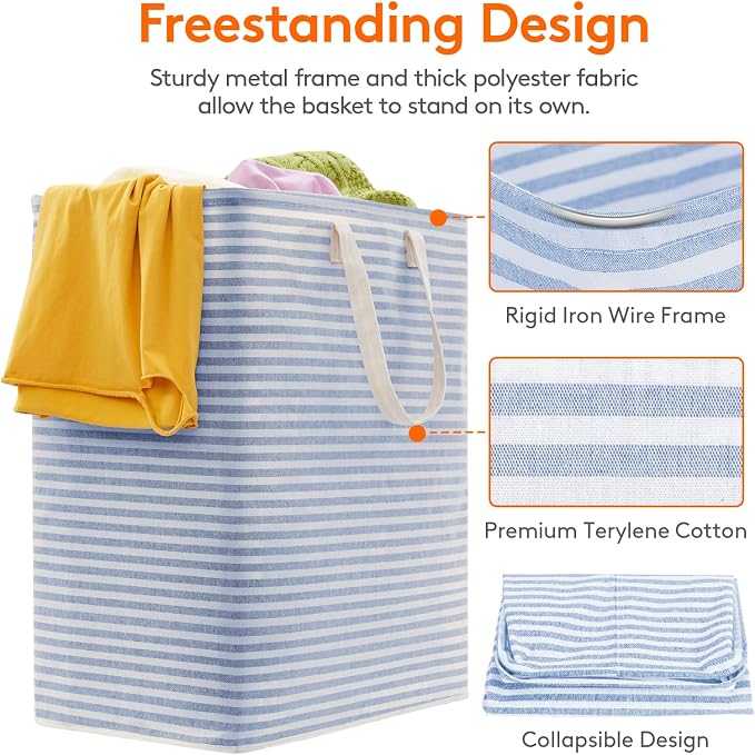 Lifewit 2 Pack Laundry Basket 100L Each, Collapsible Clothes Hamper - Image 2