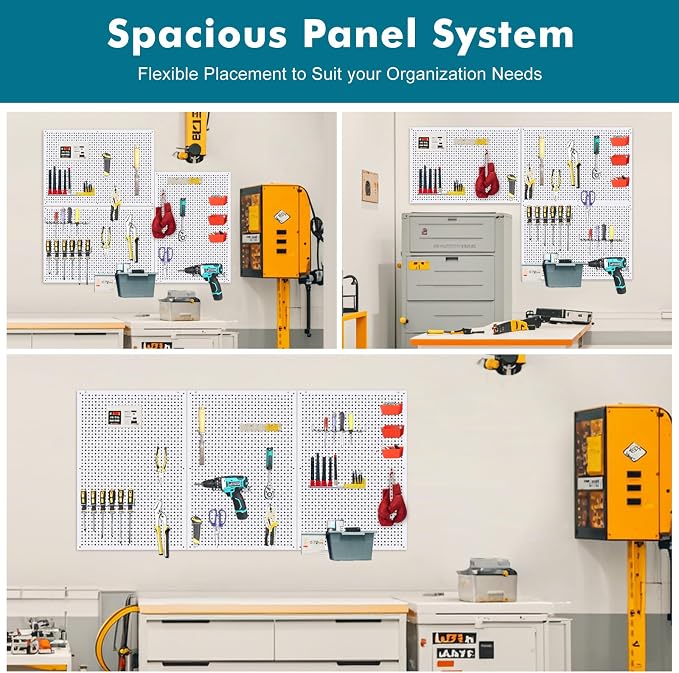 Pegboard Rack Garage Storage, Steel Pegboard Heavy Duty- 3 Pack 16-Inch X - Image 7