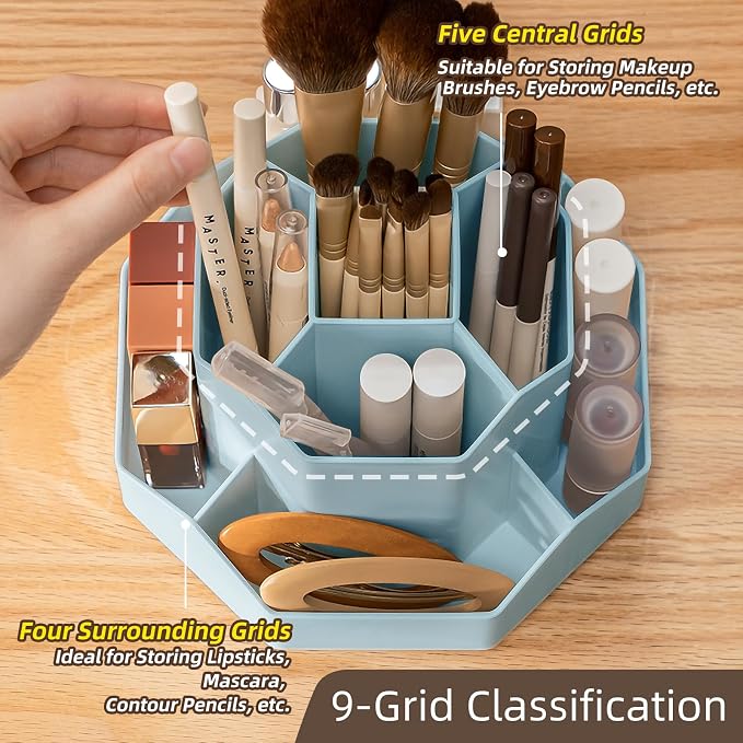 360° Rotating Makeup Brush Holder Organizer - Image 4