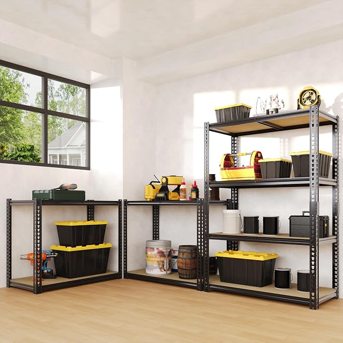 Heavy Duty Garage Storage Shelves, 2400 Lbs Capacity, 4-Tier Adjustable Storage - Image 8