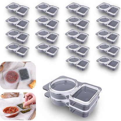 VOUKEN Double Compartment Condiment Container by VOUKEN
