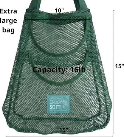 Durable Hanging Mesh Bags for Fruit & Vegetables. Reusable, Breathable Storage - Image 3