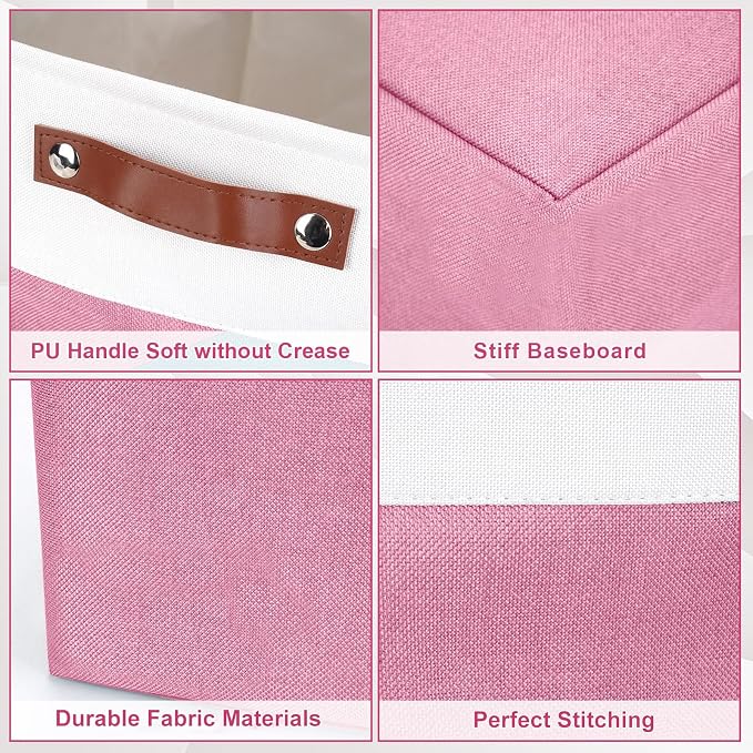 Large Fabric Storage Baskets | 50L Storage Bins, Decorative Linen Closet Baskets - Image 5