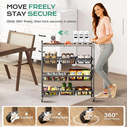 Cinati 4-Tier Utility Kitchen Cart - Image 5