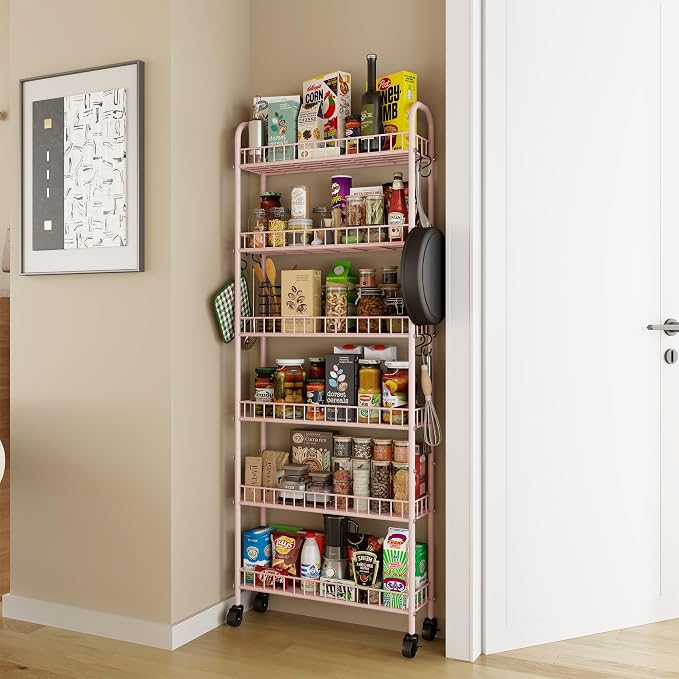 6 Tier Slim Rolling Storage Cart - Image 3