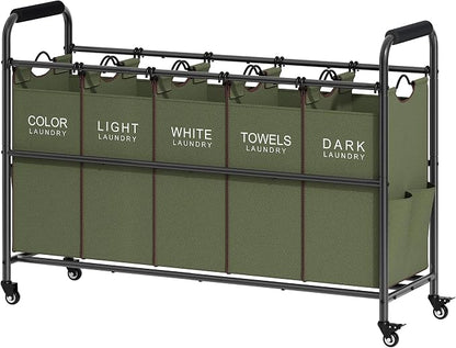 Tajsoon 5 Sections Laundry Sorter, Laundry Hamper by Tajsoon