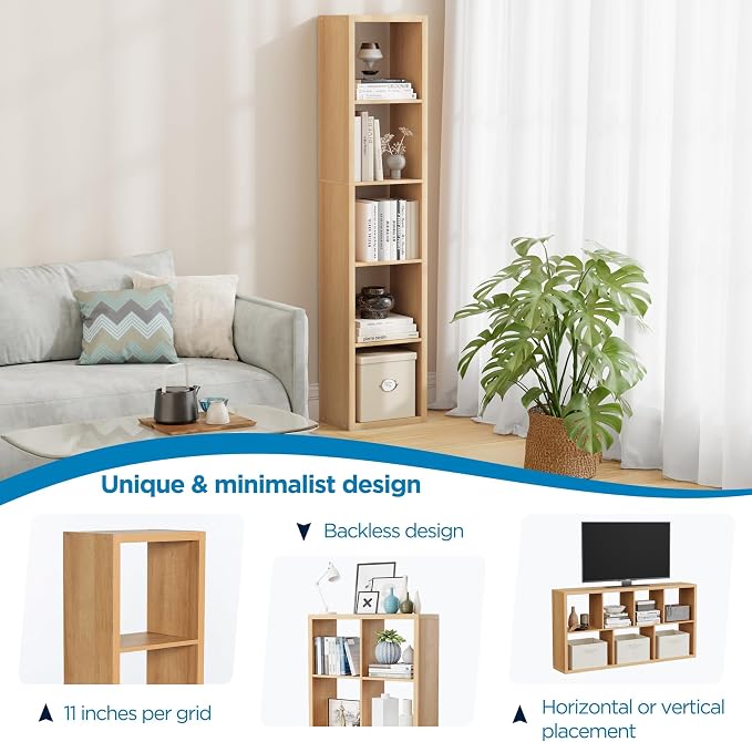 5 Cube Storage Organizer Single Row, Cube Shelf - Image 6