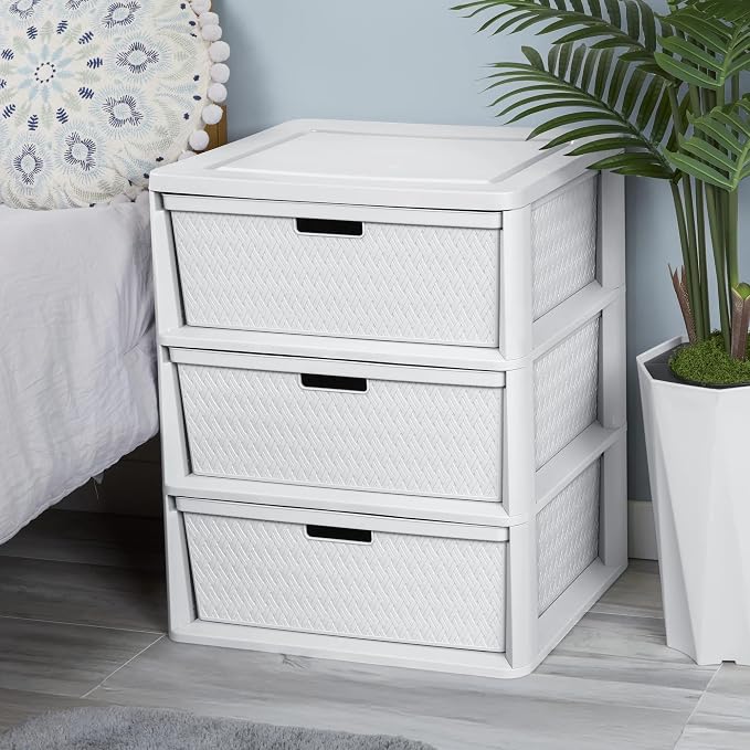 Wide 3 Drawer Storage Unit, Easy Assembly Tool-Free, Removable Decorative - Image 7
