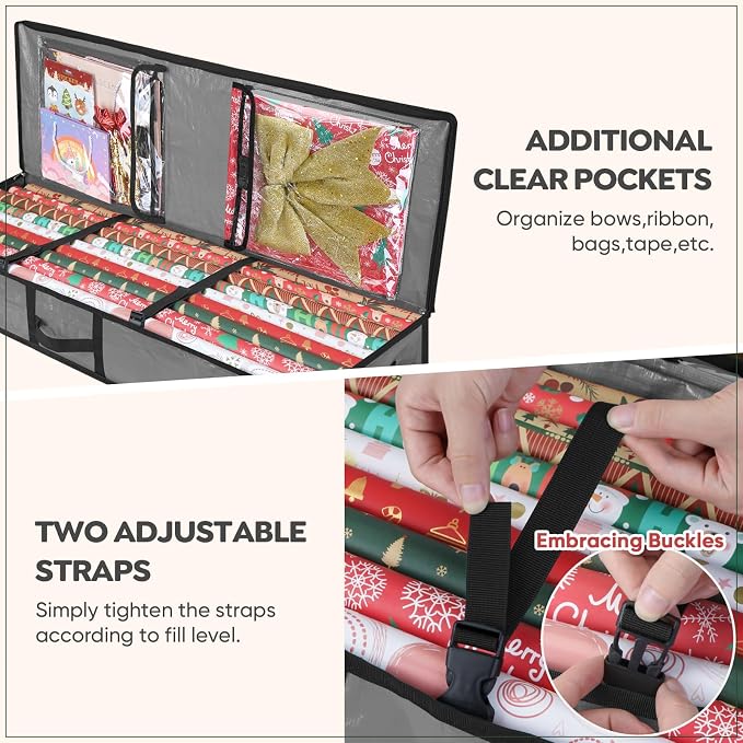 BALEINE Soft Christmas Wrapping Paper Storage Bag, Accessories - Image 2